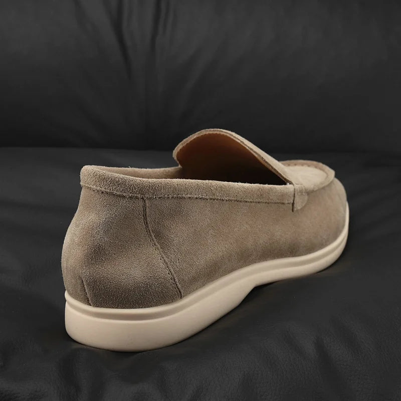 Men’s Suede Leather Loafers 2025 – Casual Slip-On Round Toe Flats