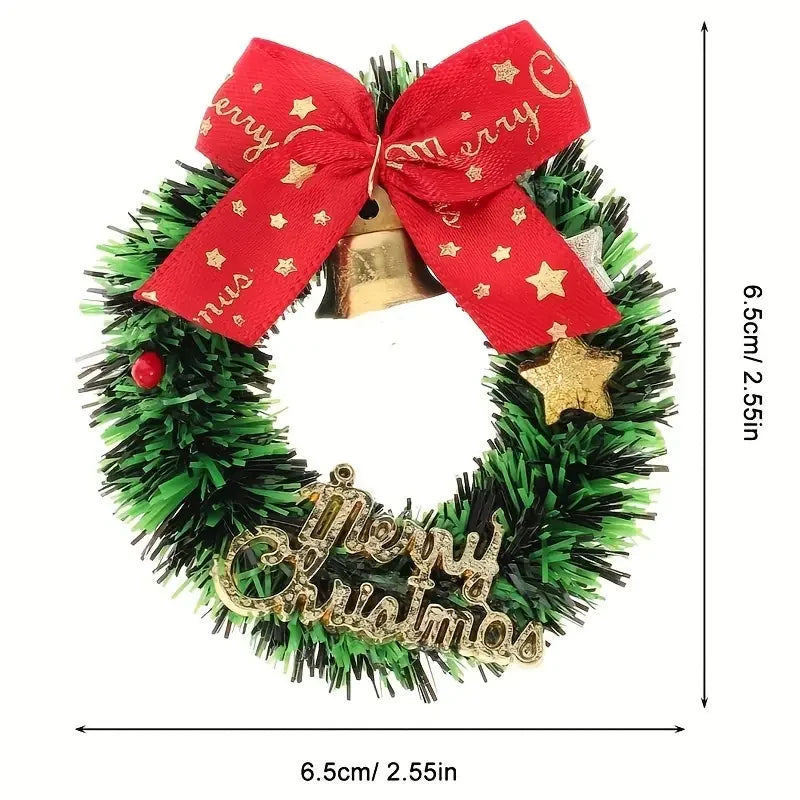 12pcs Chrismas Mini Flower Wreath for Various Scene Venues, Can Be Used As Atmosphere Setting Decoration, Holiday Decoration