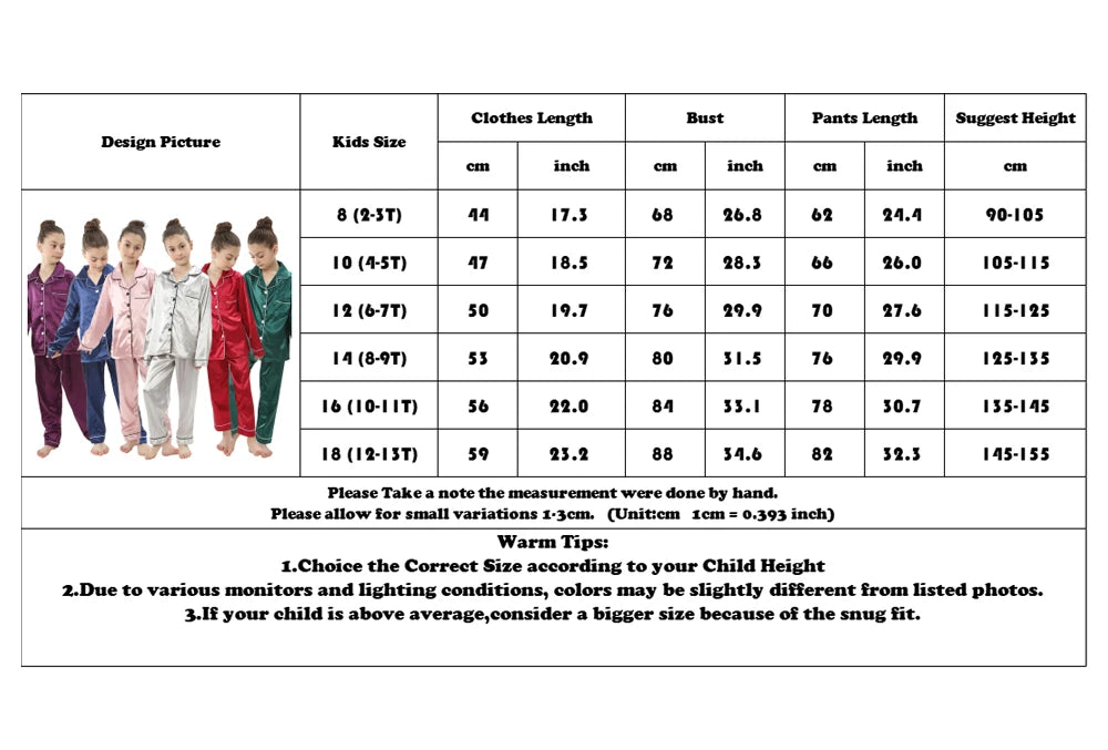teenager loungewear children home clothing kids pajamas set girls silk satin pijama boys sleepwear baby nightgowns for 3-13Y