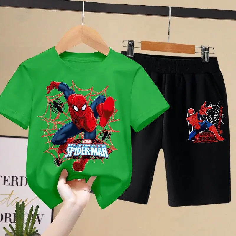 Disney Children's T-shirts Set Aoger Spiderman Boys Summer Trend Baby