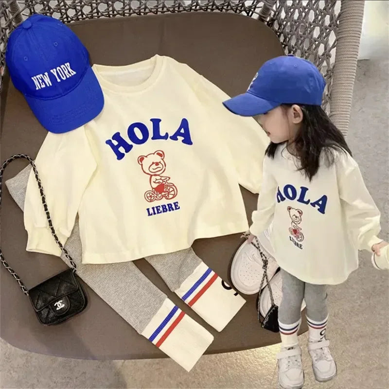 Autumn Children's Fashionable Sports Set Baby Girl Sweater
