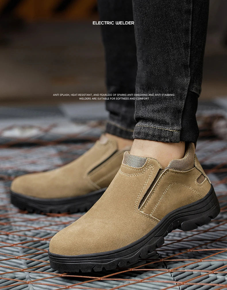 NYWOOH Men Anti Puncture Work Sneakers Breathable Safety Boots Male Soft Sole Wear Resistant Shoes Non-slip Protective Footwear