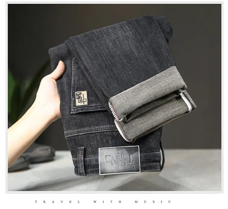 New Arrivals Men's Jeans High-end Brand Embroidery China Casual Slim Boyfriend Pants winter Autumn Jeans Black Luxury Pants