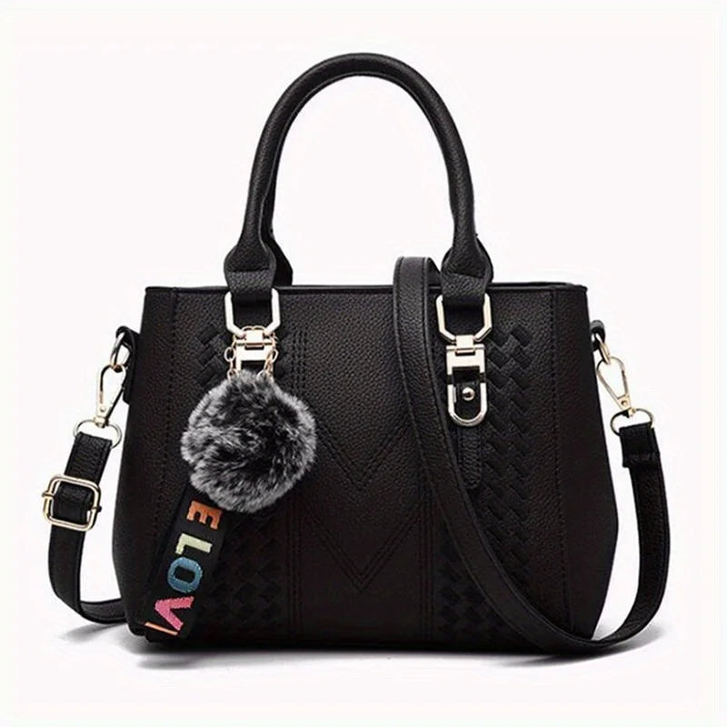 Embroidery Messenger Bags Women Handbags Bags For Women Sac A Main Ladies Hair Ball Hand Bag