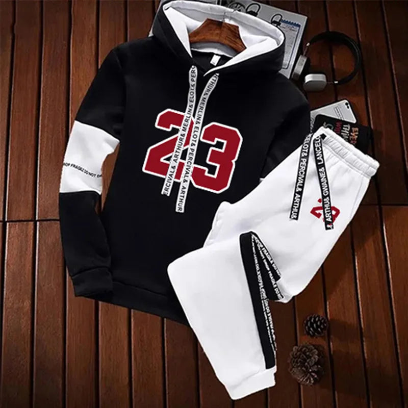Sweatshirts for Men Casual Men's Set Hoodie Sports Pants and Sportswear Sport Daily Comfortable Fashion Tracksuit Hot Sales 2024
