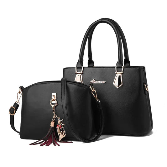 Mother-Daughter Handbag Set – Large Capacity Shoulder & Handheld Bag with Soft Polyester Lining