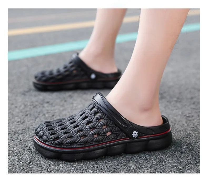 Summer Men's Clogs Sandals Man Home Garden Shoes Comfortable Men Slippers Non-Slip Soft Bottom Flip Flop Sandals Big Size 46 47