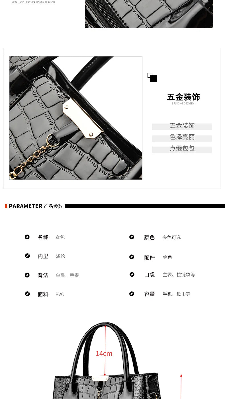 2025 new High End Bright Leather Women's Bag Luxury Designer Female Crossbody Messenger Bag Fashion Branded Shoulder Bags Sac