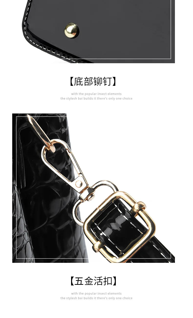 Luxury Bright Leather Handbags Designer Crossbody Bags for Women New Large Capacity Exquisite Ladies Shoulder Messenger Bag
