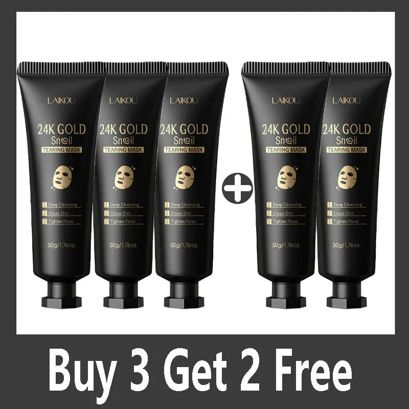 24K Gold Snail Collagen Peel-Off Face Mask – 50g