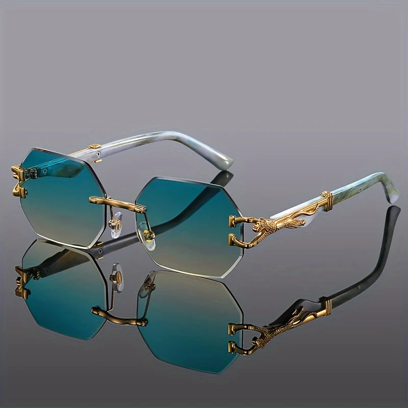 Women’s Geometric Leopard Print Sport Glasses – Lightweight & Durable Frame