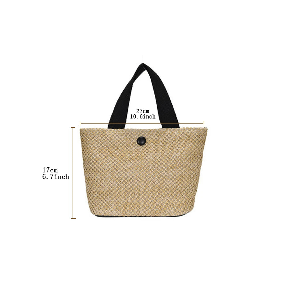 Travel holiday shoulder braided bag Large capacity beach bag straw braided style fashion handbag
