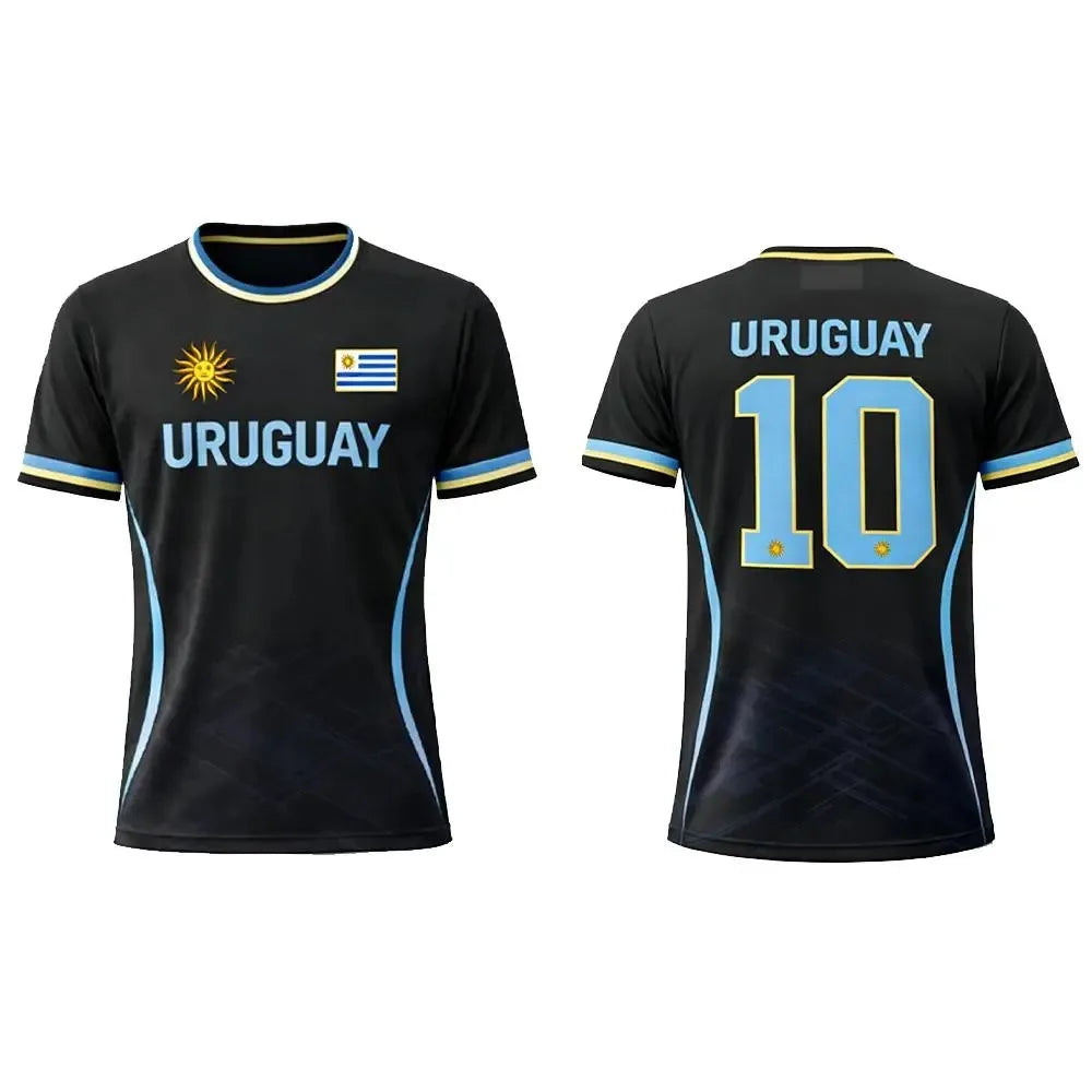 Casual Sports T Shirt Uruguay Style 3D Printed Pattern Quick Dry Breathable Suitable for Family Adults Kids For Soccer Training