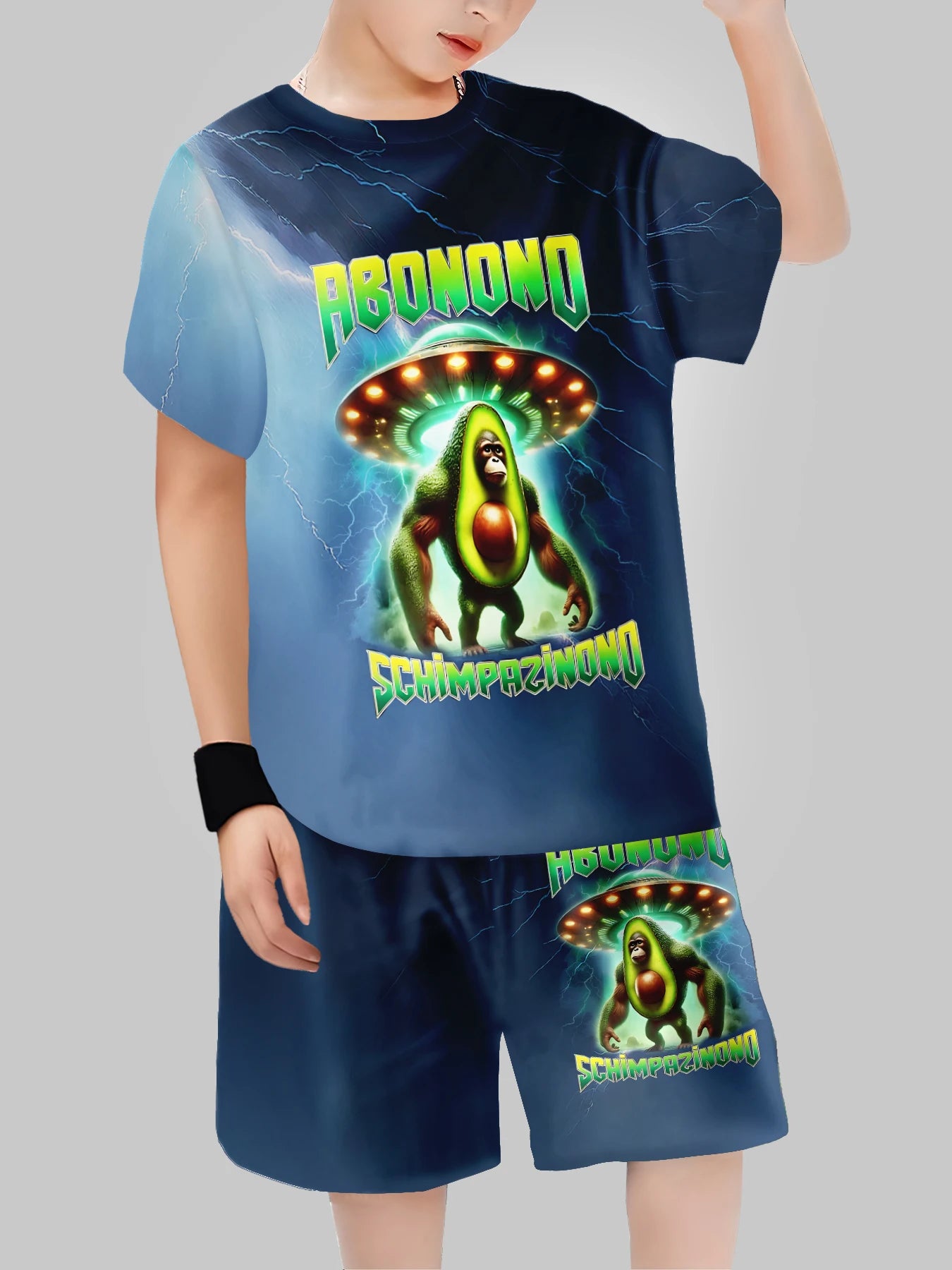Fashion AI Games TungTungTung Sahur Design T-shirt+Shorts Summer