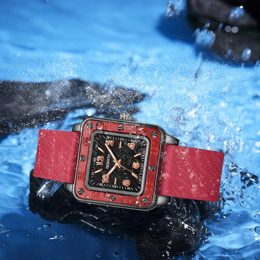 Square Silicone Band Women’s Watch – Quartz