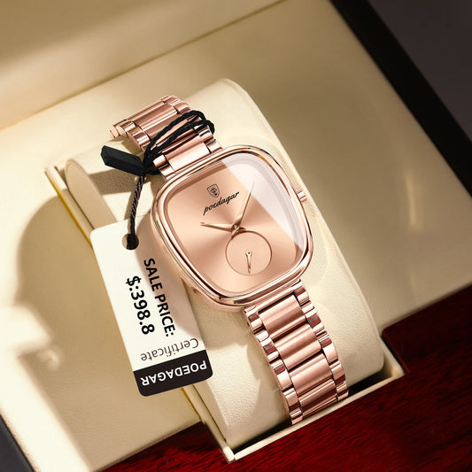 POEDAGAR Luxury Elegant Watch For Woman Waterproof Stainless Steel Quartz Women's Watches Simple High Quality Ladies Wristwatch