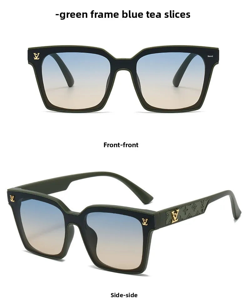 2025 Square Sunglasses for Men & Women – Neutral Leather Design