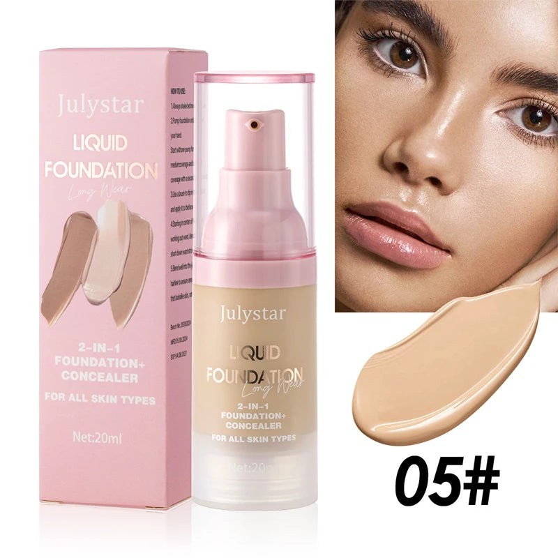 High Coverage Liquid Foundation Tint Oil Control Face Brighten Natural Concealer Waterproof BB Cream Makeup Korean Base Cosmetic