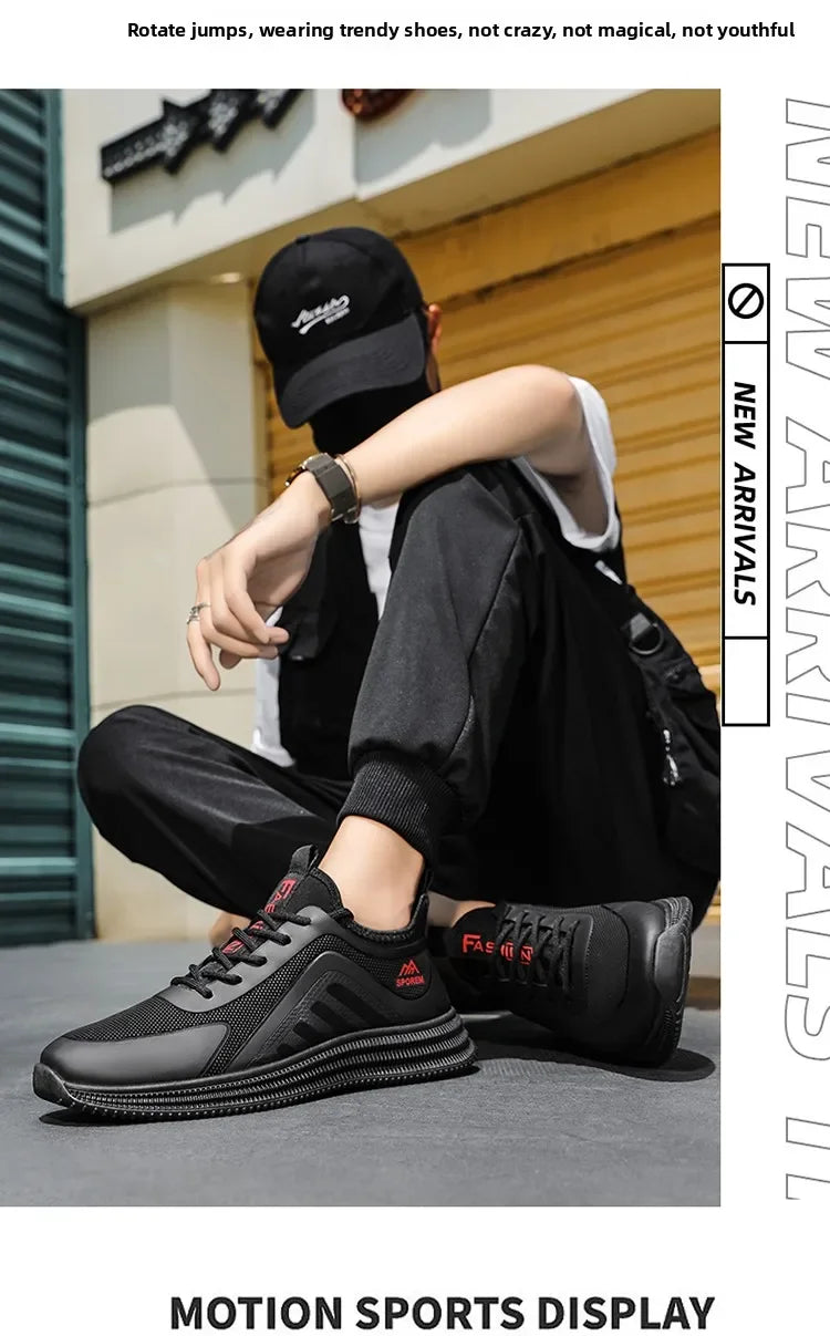 DUTRIEUX Men’s Casual Sneakers – PU Lace-Up Rubber Sole Shoes (C101-AB02)