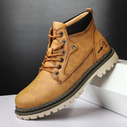 Men’s Chelsea Winter Boots – Guimin PU Ankle Boots with Plush Lining