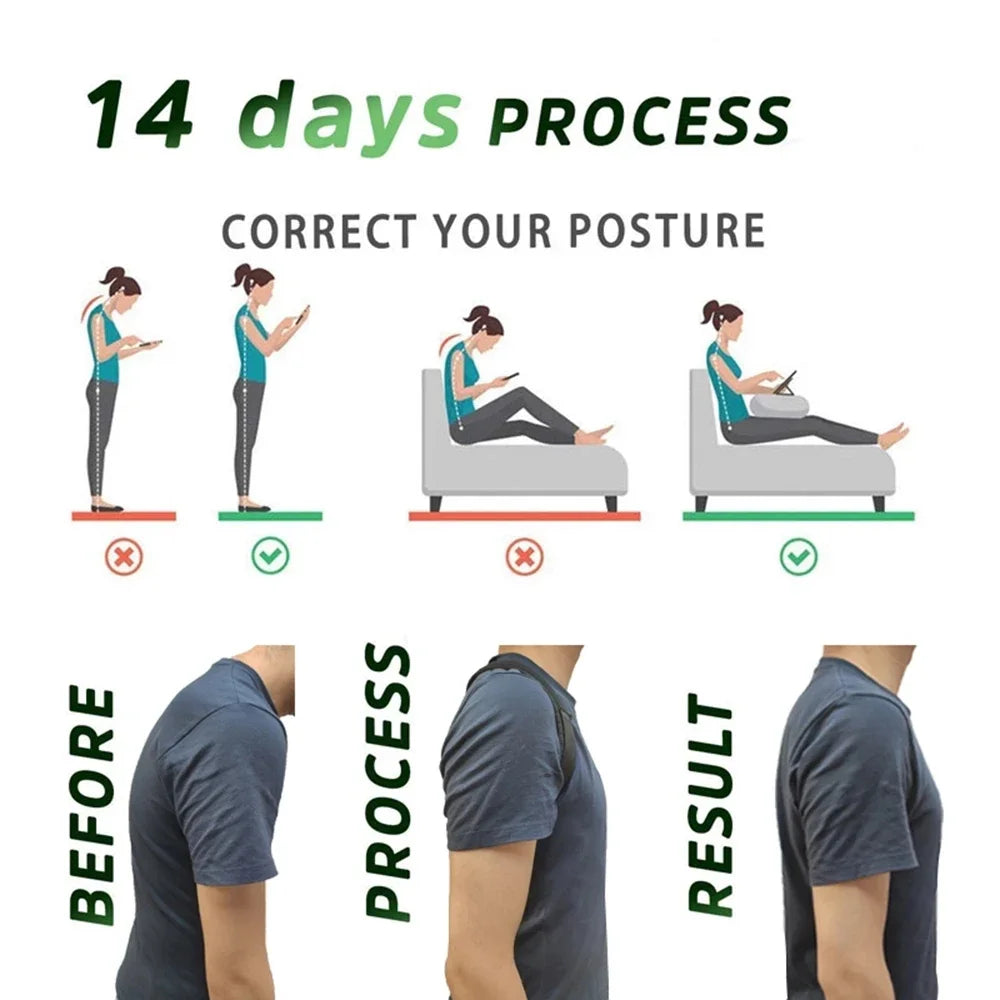 Adjustable Back Posture Correction Belt – Shoulder & Spine Support for Men & Women | حزام تصحيح انحناء الظهر والكتف – لتقويم الجلسة وتحسين الوقفة للرجال والنساء