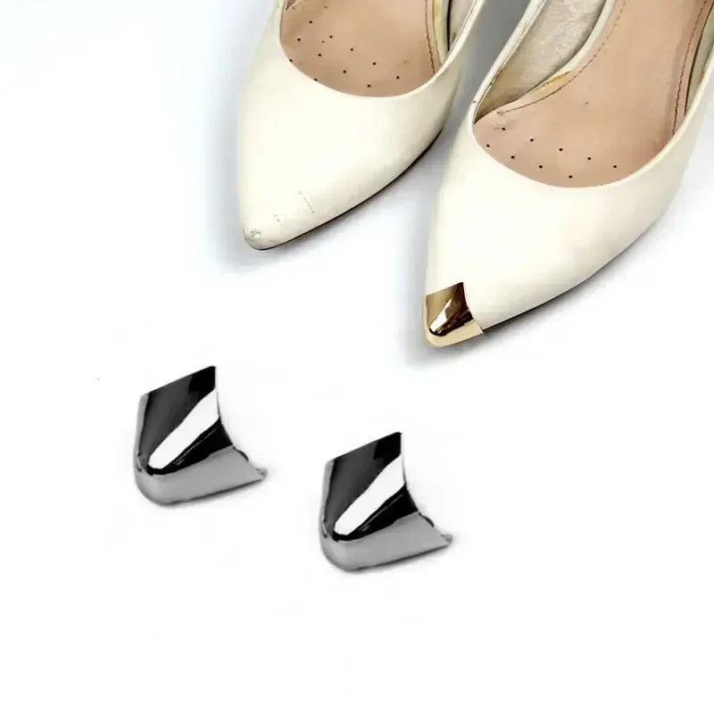 Women’s High Heel & Flat Shoe Metal Toe Cap – Leather Tip Protector Accessory Against Kicks & Wear | غطاء معدني لحماية مقدمة الحذاء النسائي – واقٍ للجلد ضد الخدوش والاحتكاك للكعب العالي والأحذية المسطحة