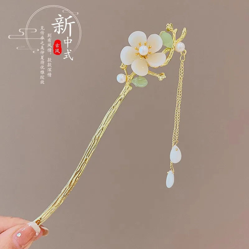โจ Elegant Chinese Style Flower Tassel Hairpin โ Romantic Alloy Hair Accessory ๐ท ุฏุจูุณ ุดุนุฑ ุฃููู ุจุทุฑุงุฒ ุตููู ุชูููุฏู โ ู
ุฒูู ุจุฒููุฑ ูู
ุนููุงุช ุฑูู
ุงูุณูุฉ ู
ู ุงูู
ุนุฏู