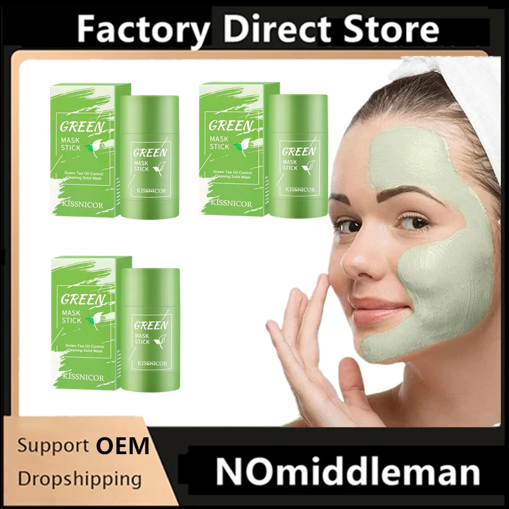 ✨ Green Tea Cleansing Stick Mask – Deep Pore Cleanser & Blackhead Remover 🔷 ماسك تنظيف الوجه بعصا الشاي الأخضر – لإزالة الرؤوس السوداء وتنظيف المسام بعمق