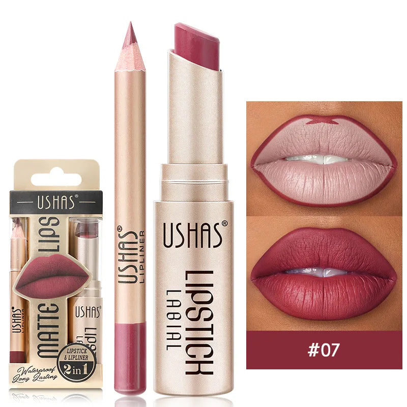 ๐ USHAS 12-Color Matte Lipstick & Lip Liner Set โ Long-Lasting Nude & Red Combo | ุทูู
USHAS ุฃุญู
ุฑ ุดูุงู + ููู
ุชุญุฏูุฏ (12 ููู) โ ู
ุทูู ูุซุงุจุช โ ููุฏ & ุฃุญู
ุฑ