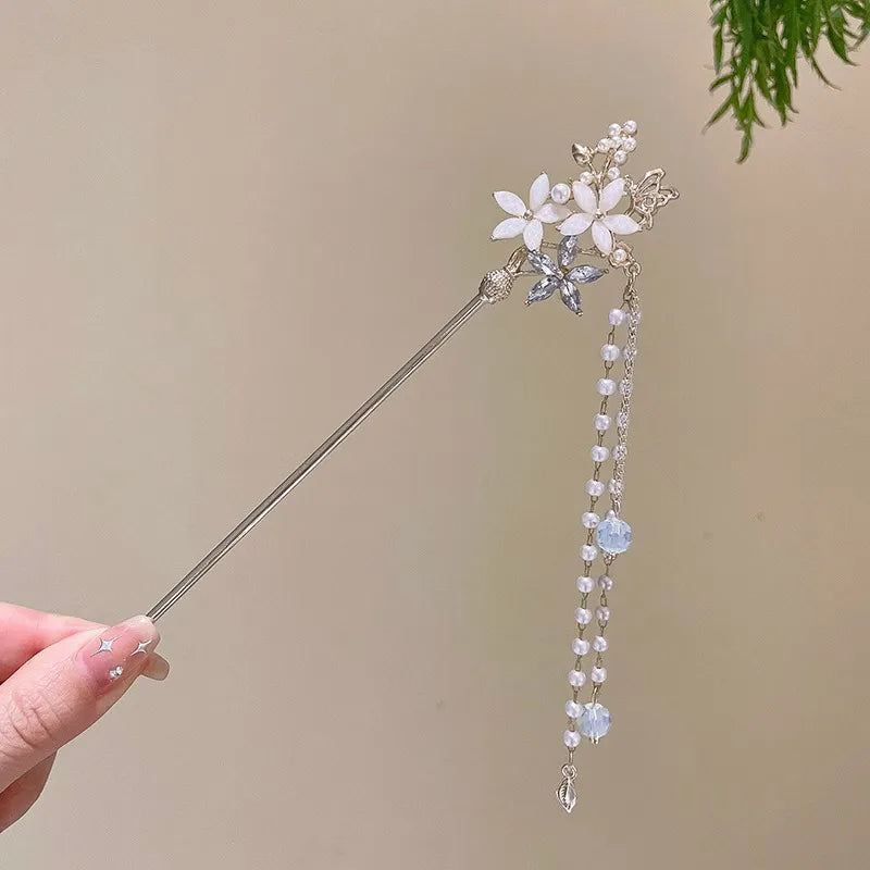 โจ Elegant Chinese Style Flower Tassel Hairpin โ Romantic Alloy Hair Accessory ๐ท ุฏุจูุณ ุดุนุฑ ุฃููู ุจุทุฑุงุฒ ุตููู ุชูููุฏู โ ู
ุฒูู ุจุฒููุฑ ูู
ุนููุงุช ุฑูู
ุงูุณูุฉ ู
ู ุงูู
ุนุฏู
