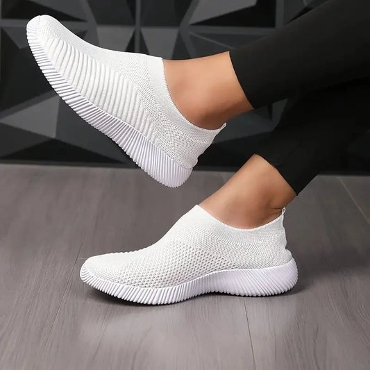 Women’s Breathable Mesh Sock Sneakers – Lightweight Woven Low-Top Running & Walking Shoes | سنيكرز نسائي شبكي بتصميم جورب – خفيفة الوزن ومنسوجة للمشي والجري والأداء الرياضي