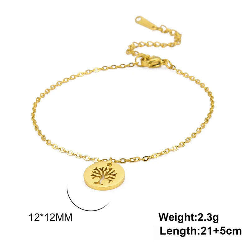 ✨ Gold Lotus Flower Anklet – Stainless Steel Foot Bracelet for Women 🔷 خلخال زهرة اللوتس بلون ذهبي – سلسلة كاحل من الستانلس ستيل للنساء