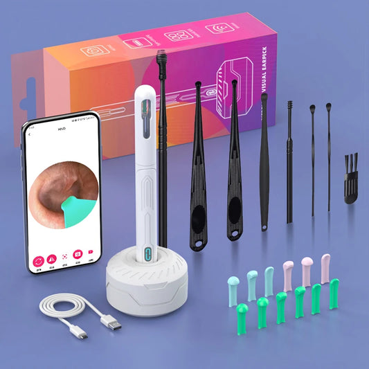 ✨ HD WiFi Ear Cleaner with Camera – 6 LED Lights, 3.6mm Lens, Photo & Video 🔷 جهاز تنظيف الأذن بكاميرا عالية الدقة و6 أضواء LED – عدسة 3.6 مم مع تصوير فيديو وصور