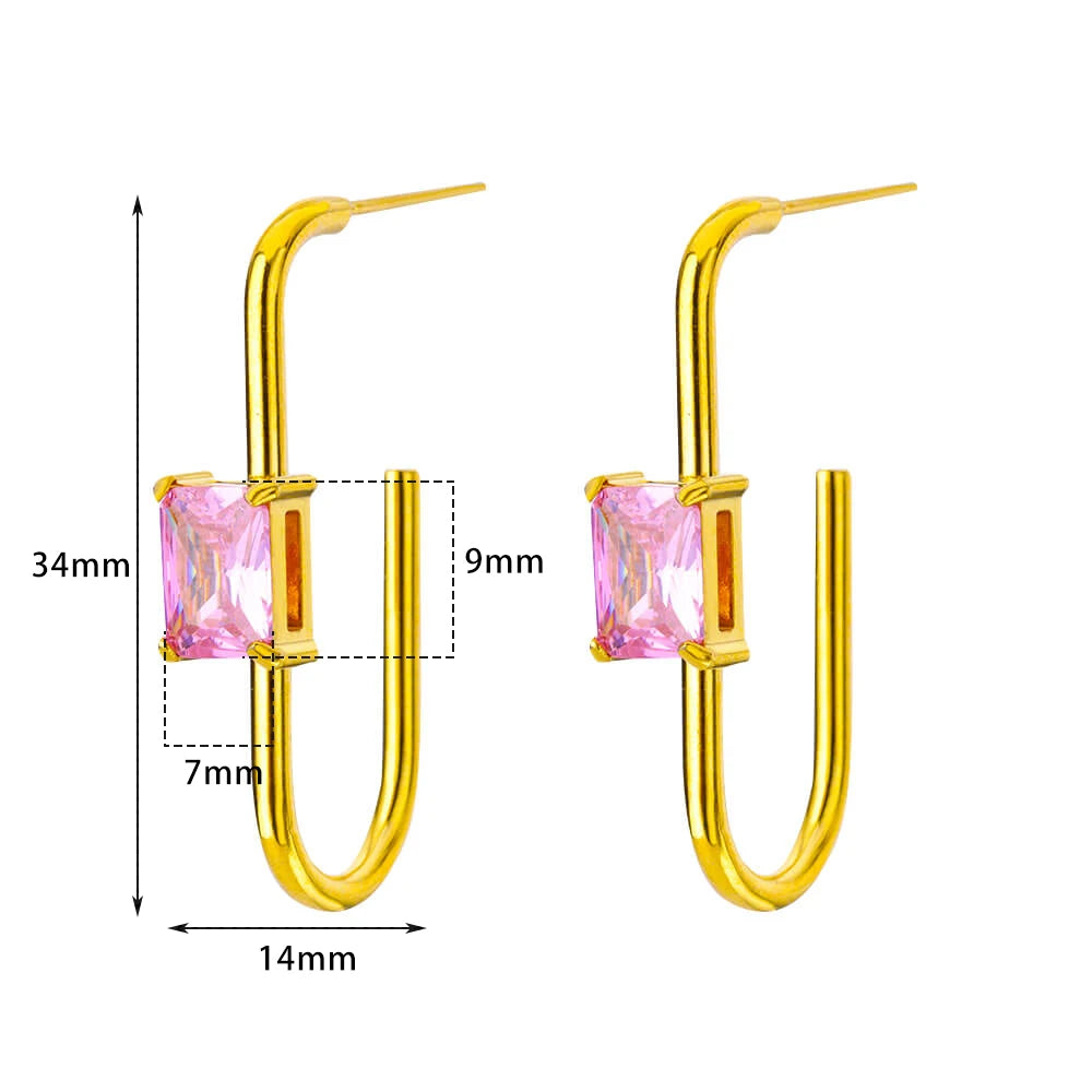 ✨ Luxury Zircon Heart & Moon Hoop Earrings – Imitation Pearl Stainless Steel Wedding Jewelry 🔷 أقراط دائرية فاخرة بزركون وقلب وهلال – تصميم أنيق مع لؤلؤ صناعي من الستانلس ستيل
