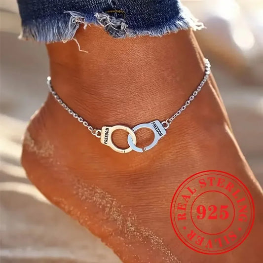 CAOSHI 925 Sterling Silver Anklet – Elegant High-End Leg Jewelry for Women’s Travel, Beach & Party Looks | خلخال نسائي فاخر من الفضة الأصلية 925 – إكسسوار أنيق لإبراز الساق للمناسبات والسفر والشاطئ