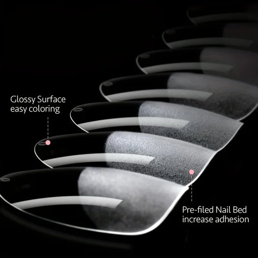 120-Piece Full Cover Press-On Nail Tips – Stiletto, Almond, Square & Coffin Shapes | طقم 120 طرف أظافر صناعية جاهزة – أشكال ستيلتو، لوزي، سكوير وكوفن للتجميل المنزلي