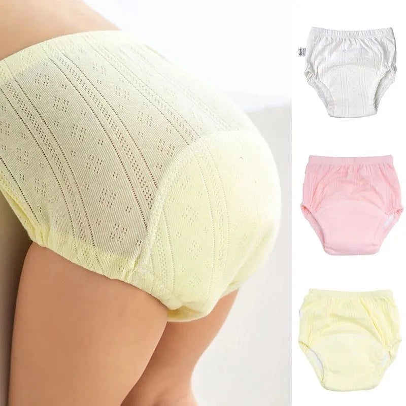 🩲 Reusable Baby Training Pants – Solid Color Washable Diaper Shorts for Boys & Girls | شورت تدريب أطفال قابل للغسل – حفاض قماشي بلون سادة للبنات والأولاد