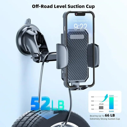 📱 Universal Car Phone Holder 🚗 – 360° Dashboard & Windshield Mount with Strong Suction | حامل جوال للسيارة عالمي – تثبيت بالزجاج أو الطبلون بزاوية 360°