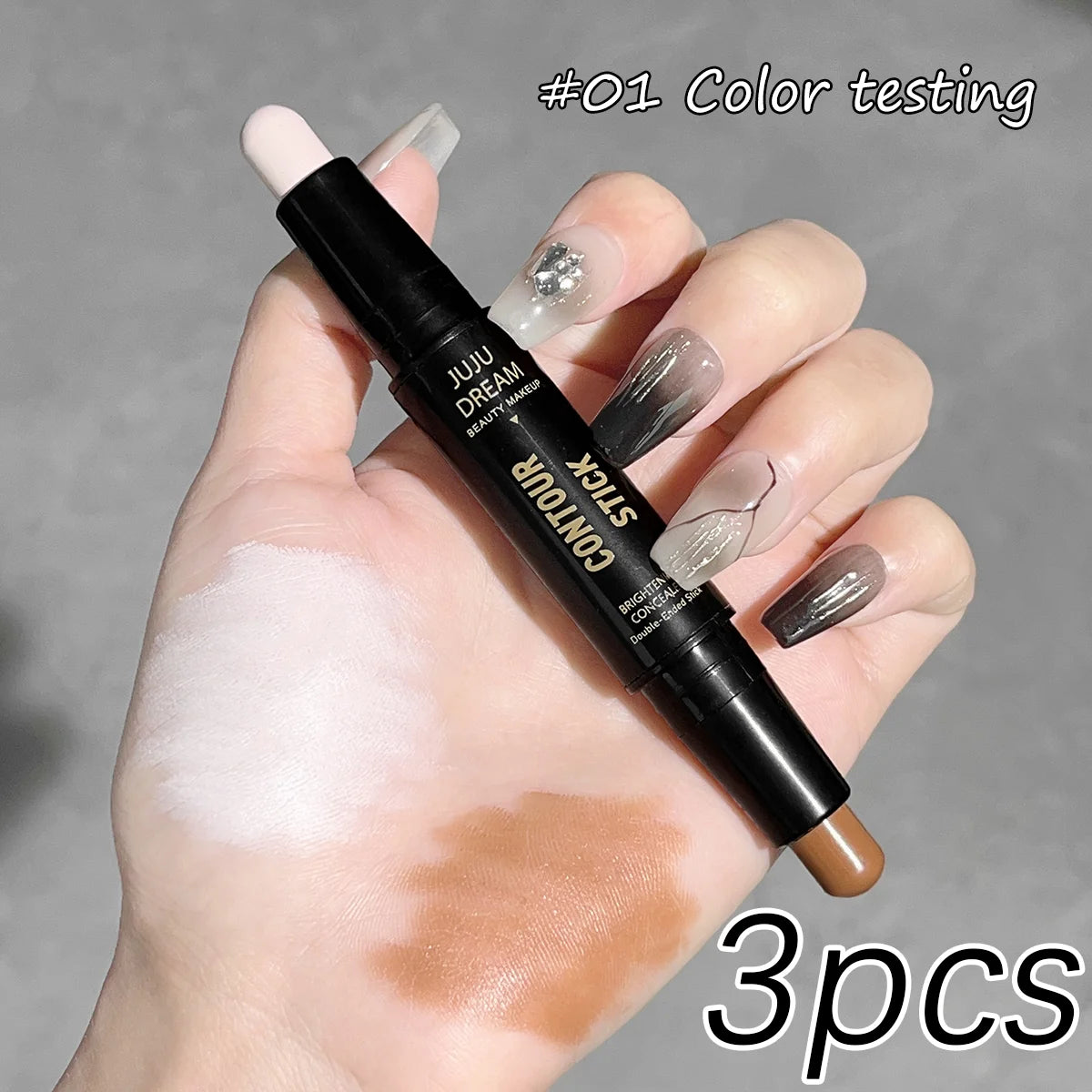 ✨ Dual-Ended Highlight & Contour Stick – 3D Face Shaping & Nose Shadow 🔷 قلم هايلايتر وكونتور مزدوج الأطراف – لتحديد الوجه وتفتيح الملامح بدقة ثلاثية الأبعاد