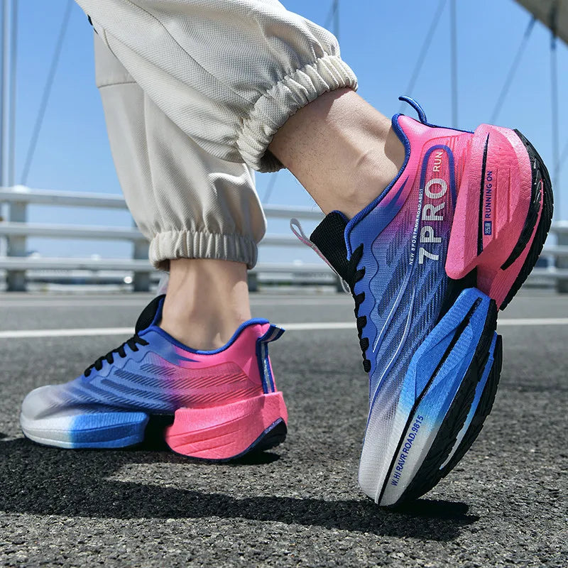 Men’s Carbon Plate Mesh Running Sneakers – Lightweight Anti-Slip Outdoor Sports Shoes for Running, Tennis & Casual Wear | سنيكرز رياضي رجالي بخامة شبكية وصفيحة كربون – خفيف الوزن ومضاد للانزلاق للجري والتنس والاستخدام اليومي