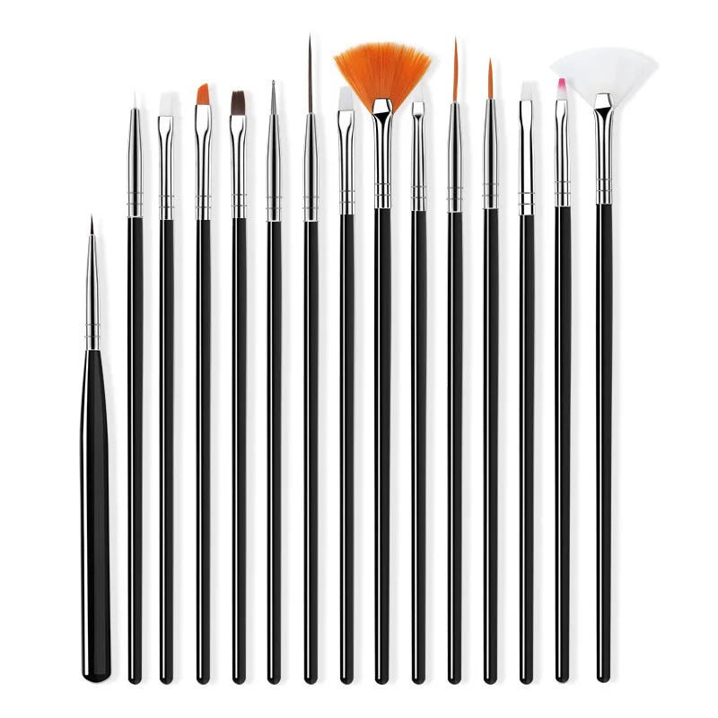 9pcs DIY Brush Nail Art Brush Set Acrylic Lace Ombre Design Nail UV Gel Painting Drawing Flowers Pen Manicure Salon Tools Suit