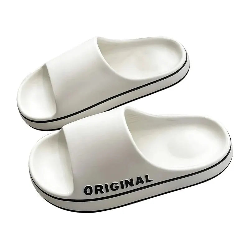 Feslishoet Unisex Letter Slides – Thick Sole Anti-Slip Summer Slippers for Beach & Indoor | شبشب Feslishoet برسومات – نعل سميك ومضاد للانزلاق للرجال والنساء، صيفي للبحر والحمام