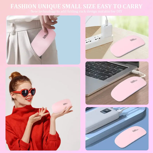 ✨ Foldable 6W UV LED Nail Lamp – Quick-Dry Gel Dryer & Manicure Tool 🔷 جهاز تجفيف الأظافر بالأشعة فوق البنفسجية 6 واط قابل للطي – لتجفيف طلاء الجل بسرعة واحترافية