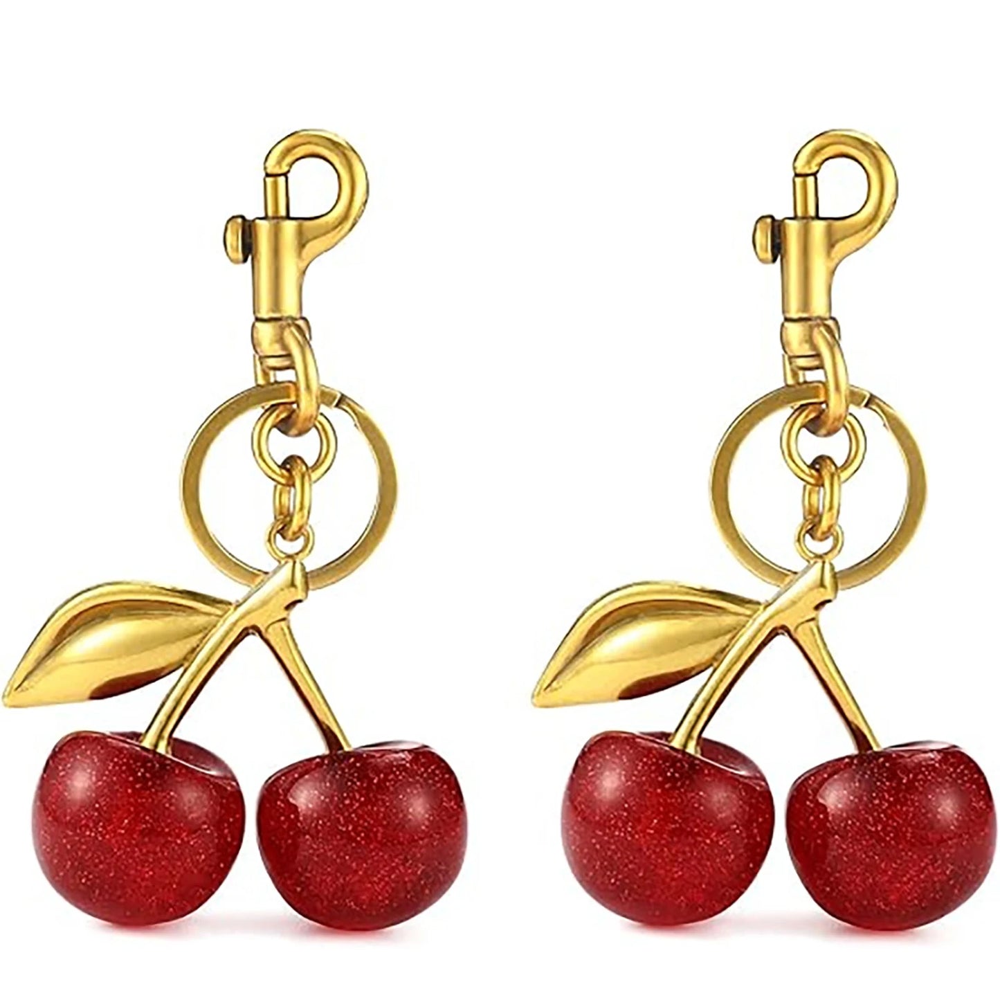 ✨ Fashion Red Cherry Keychain – Summer Fruit Bag Charm for Women & Men 🔷 ميدالية مفاتيح على شكل كرز أحمر – إكسسوار صيفي أنيق للحقائب والمفاتيح
