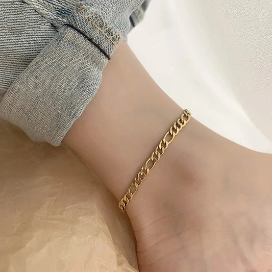 Fashion Franco Link Chain Anklet – Unisex Stainless Steel Cuban-Style Foot Jewelry | خلخال سلسلة فرانكو ستانلس ستيل – إكسسوار قدم عصري للرجال والنساء بأسلوب كيوبيان وهيب هوب
