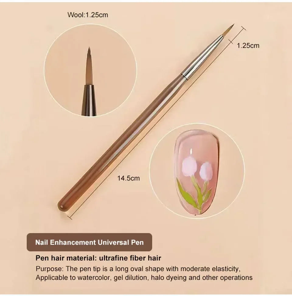 ✨ 9PCS Nail Art Liner Brush Set – Acrylic Painting Pens for Manicure Design 🔷 طقم 9 فرش فن الأظافر – فرشاة رسم وتحديد للأظافر الأكريليك والتصاميم الاحترافية