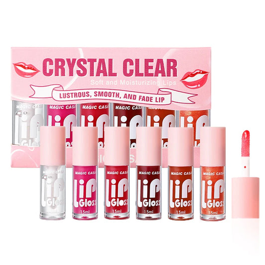 MAGIC CASA 6pcs Jelly Lip Oil – Plumping & Hydrating Gloss | ماچيك كازا طقم 6 زيوت شفاه جلّي – ترطيب ولمعان طبيعي