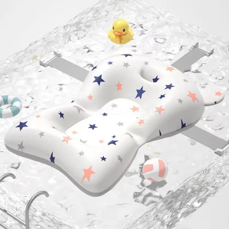 🛁 Baby Bath Support Hammock – Foldable Floating Cushion for Newborn Safety | وسادة استحمام للأطفال حديثي الولادة – شبك أمان قابل للطي وثابت داخل الحوض