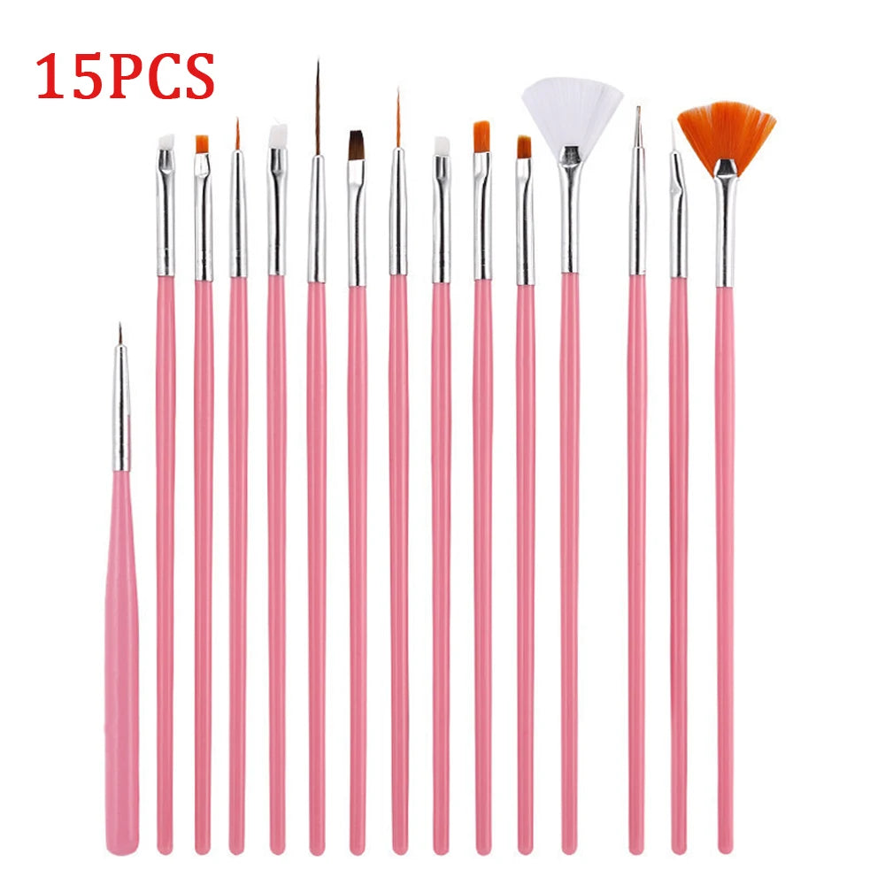 9pcs DIY Brush Nail Art Brush Set Acrylic Lace Ombre Design Nail UV Gel Painting Drawing Flowers Pen Manicure Salon Tools Suit