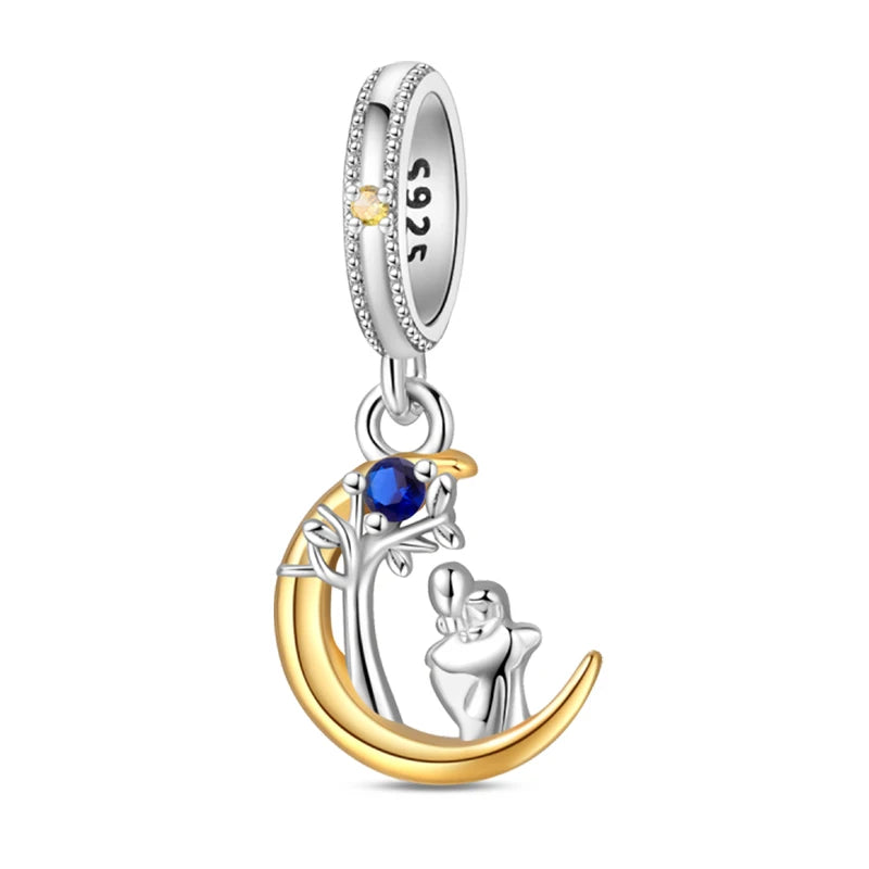 ✨ 925 Sterling Silver Mom & Daughter Heart Charm – Fits Pandora Bracelets 🔷 تعليقة قلب للأم والابنة من الفضة الإسترلينية 925 – مناسبة لأساور باندورا